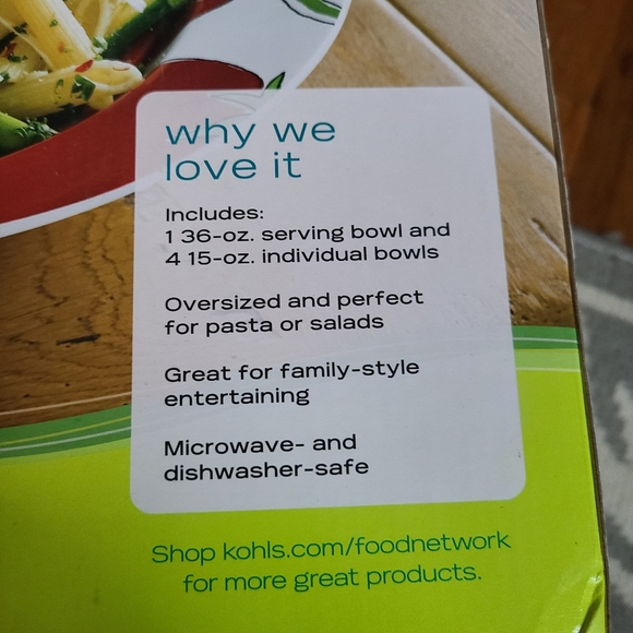 Pasta Serving Bowl Set New in Box - Picture 2 of 6